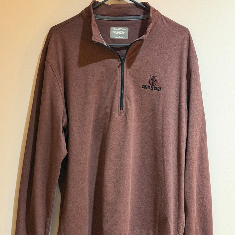 Straight Down Coto De Caza Long Sleeve Men’s Maroon Quarter Zip Large Shirt VN